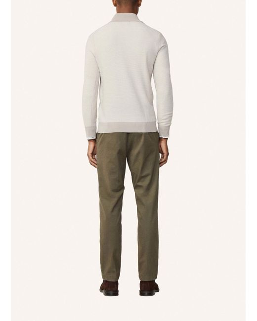 Hackett Pullover HONEYCOMB STITCH HZIP in White für Herren