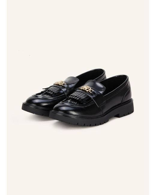 Tommy Hilfiger Black Lack-Loafer