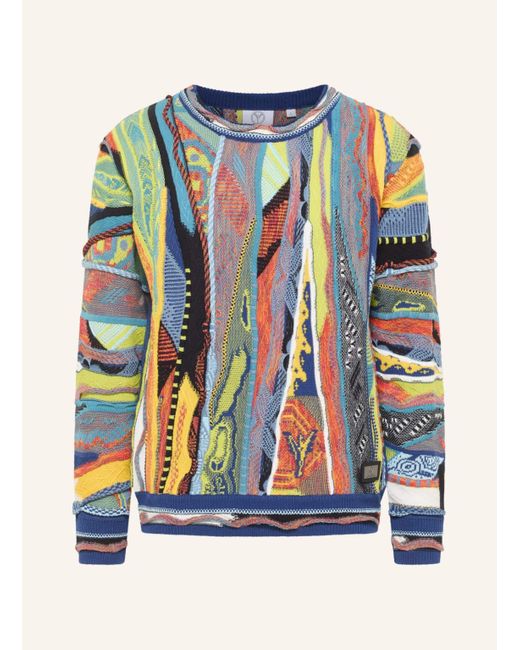 carlo colucci Rundhals Strickpullover DONDI in Blue für Herren