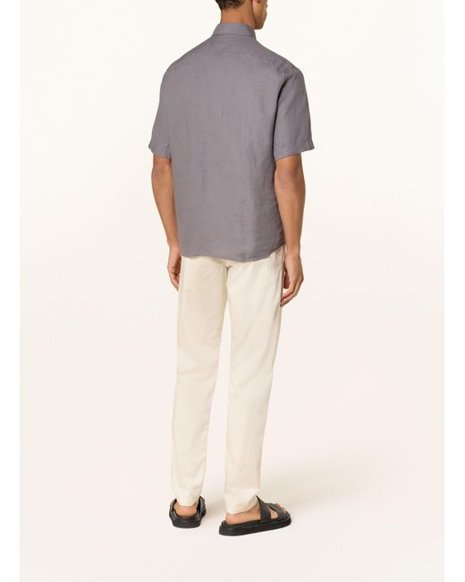 Marc O' Polo Kurzarm-Hemd Regular Fit aus Leinen in Gray für Herren