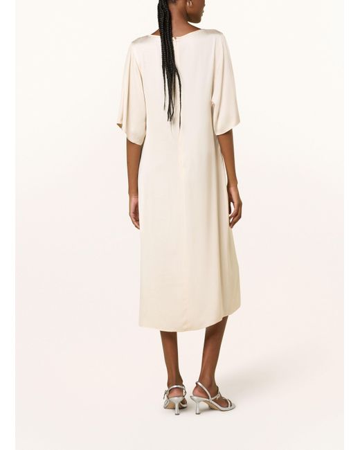 Peserico Natural Cocktailkleid mit Schmucksteinen