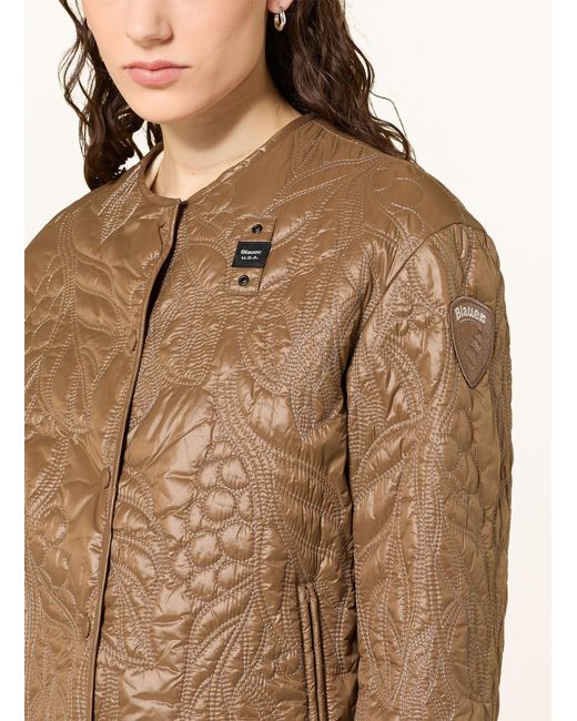 Blauer Brown Steppjacke QUEEN