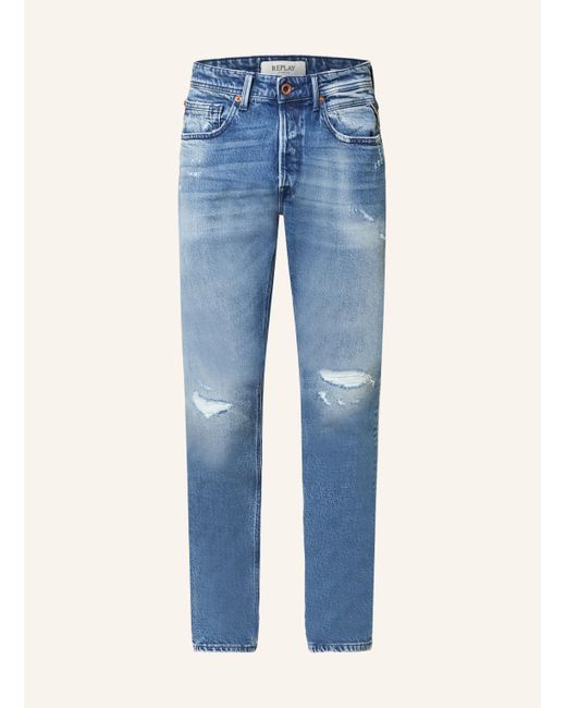 Replay Destroyed Jeans WILLBI Regular Slim Fit in Blue für Herren