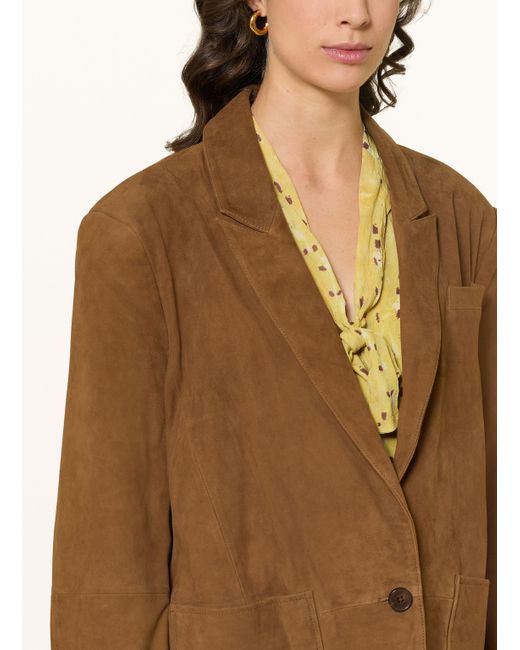 Ba&sh Brown Lederblazer MOSTY