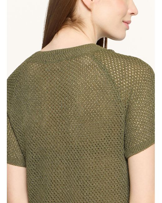Cartoon Green Strickshirt mit Glitzergarn
