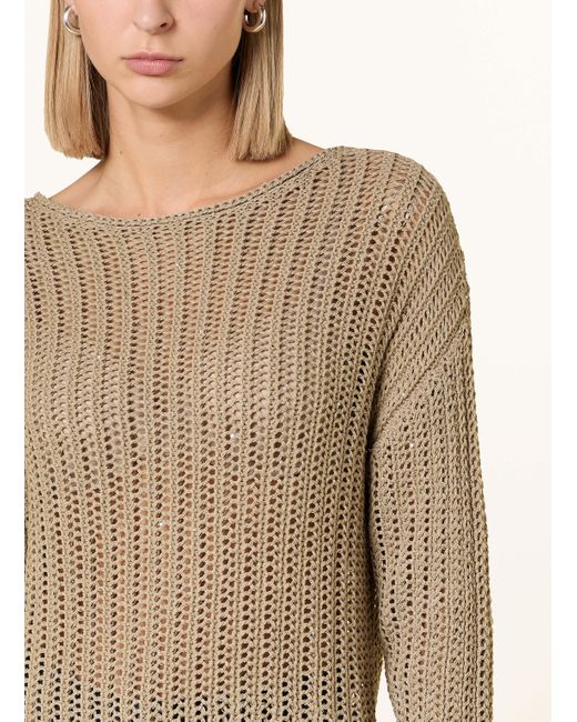 DARLING HARBOUR Natural Pullover mit Pailletten