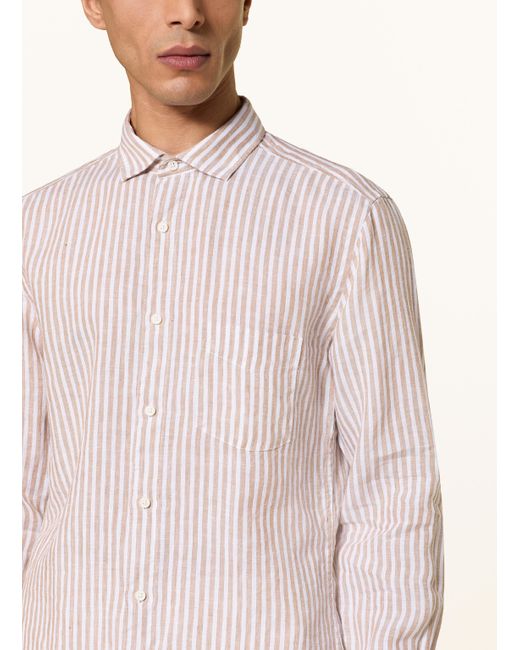 Olymp Leinenhemd Casual regular fit in Pink für Herren