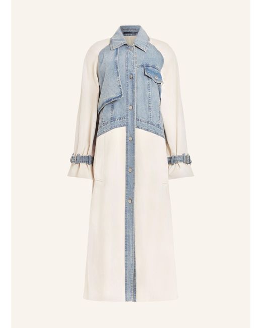 AllSaints Blue Trenchcoat DAYLY im Materialmix