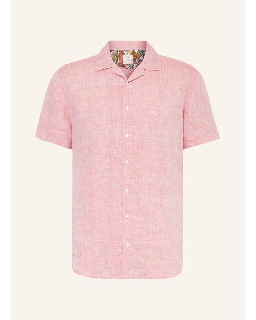 Q1 Manufaktur Resorthemd Slim Relaxed Fit aus Leinen in Pink für Herren
