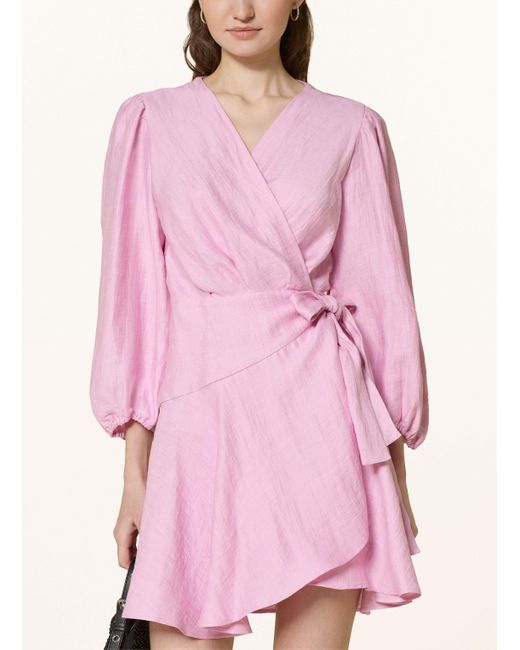 Maje Pink Wickelkleid aus Leinen