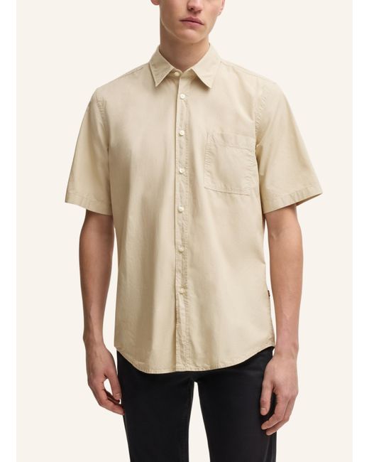 Boss Casual Hemd RELEGANT_6-SHORT_M Regular Fit in Natural für Herren