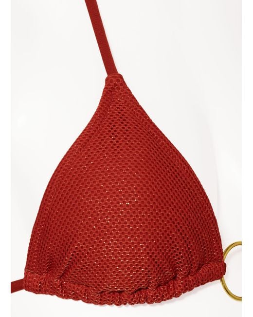 Banana Moon Red Triangel-Bikini-Top mit Glitzergarn