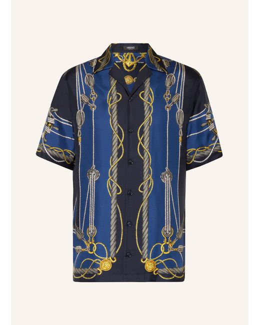 Versace Resorthemd aus Seide Comfort Fit in Blue für Herren