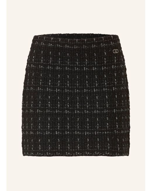 Liu Jo Black Tweed-Rock mit Glitzergarn