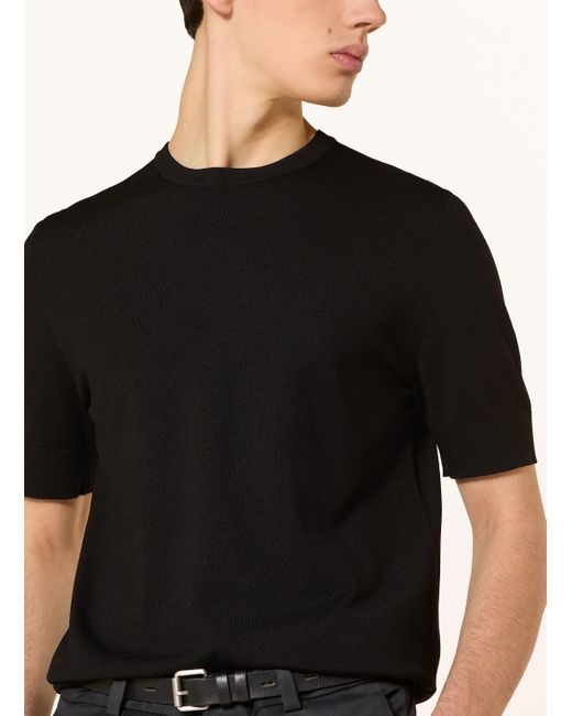 HUGO Strickshirt SAN CARL in Black für Herren