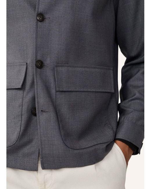 Hackett Fieldjacket WOOL OVERSHIRT in Gray für Herren