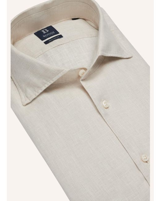 Boggi Leinenhemd Regular Fit in White für Herren