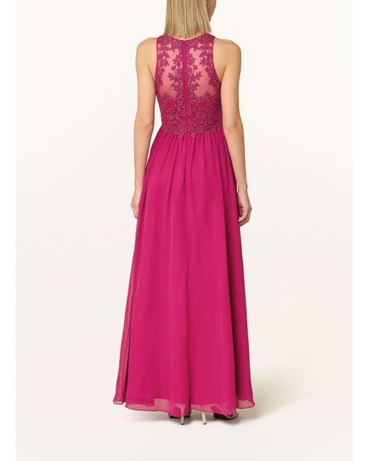 hey kyla Pink Abendkleid mit Schmucksteinen