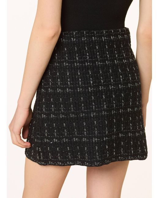 Liu Jo Black Tweed-Rock mit Glitzergarn
