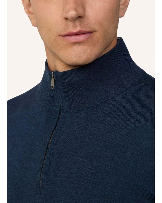Hackett Pullover GMD MERINO SILK HZIP. in Blue für Herren