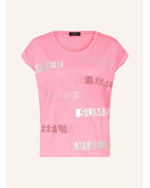 Monari Pink T-Shirt mit Schmucksteinen