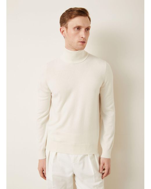 Brunello Cucinelli Cashmere-Pullover in Natural für Herren