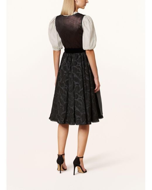 KINGA MATHE Black Dirndl PAMPLONA mit Glitzergarn