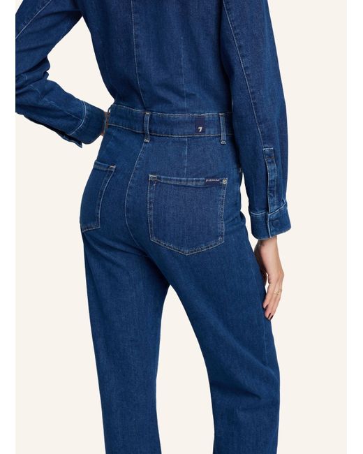 7 For All Mankind Blue LUXE JUMPSUIT