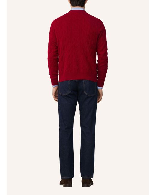 Hackett Pullover LW CABLE CREW in Red für Herren