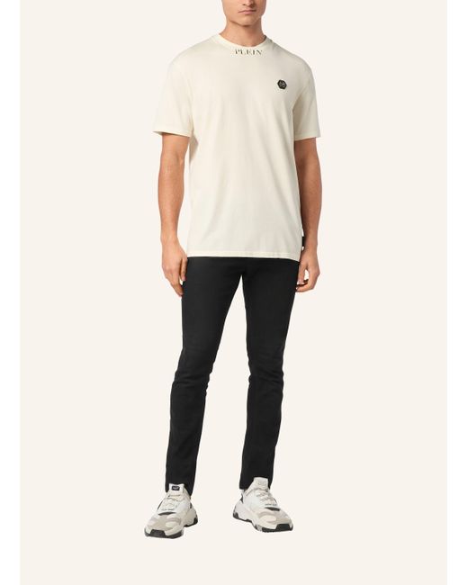 Philipp Plein T-shirt Round Neck SS Basic Old Dye in Natural für Herren