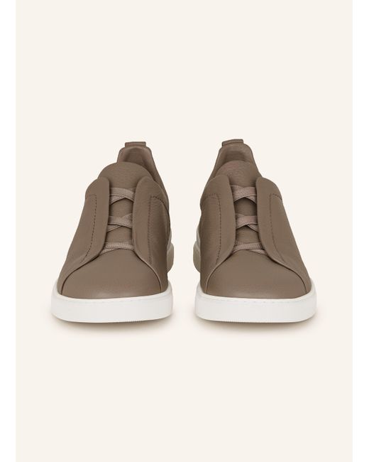 Zegna Slip-on-Sneaker TRIPLE STITCHTM in Brown für Herren
