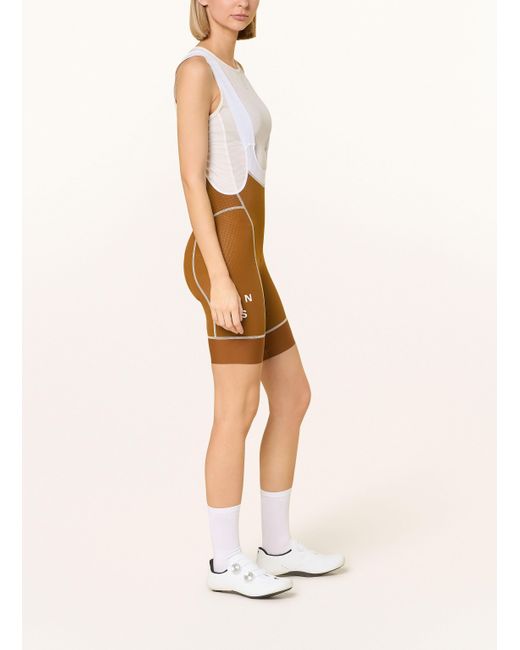 Pas Normal Studios White Radhose MECHANISM BIBS mit Trägern und gepolstertem Einsatz