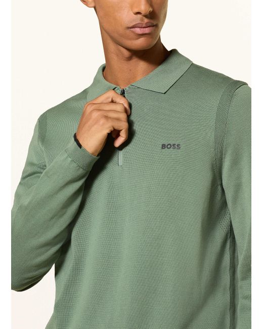 BOSS Herren Strick-Poloshirt EVER X in grün