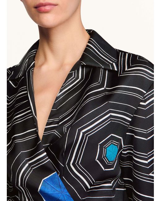 Sandro Black Cropped-Bluse aus Seide