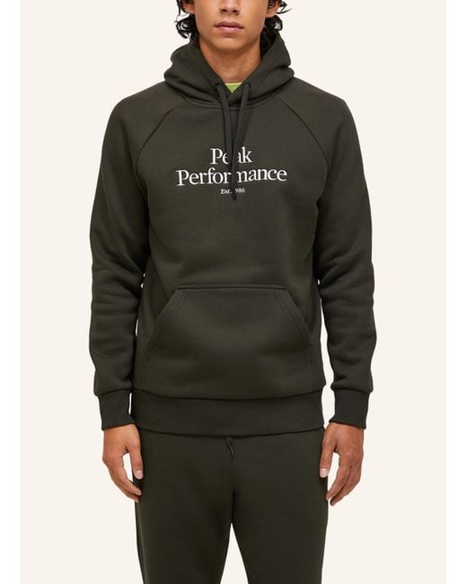 Peak Performance Kapuzensweatshirt in Green für Herren
