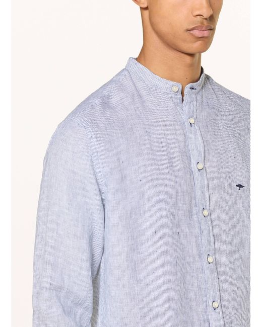 Fynch-Hatton Leinenhemd Regular Fit mit Stehkragen in Blue für Herren