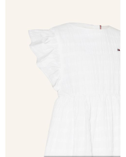 Tommy Hilfiger White Kleid mit Volants