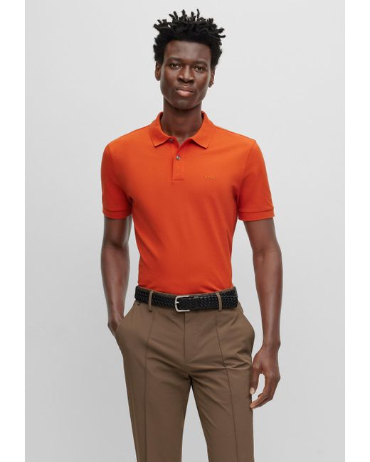 BOSS by HUGO BOSS Poloshirt PALLAS Regular Fit in Orange für Herren | Lyst  DE