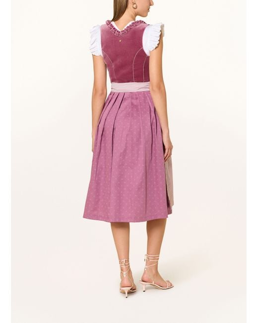 AlpenHERZ Pink Dirndl JOSEPHINE mit Rüschen und Samt