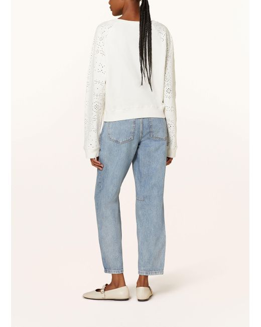 Ba&sh Natural Sweatshirt LARSON mit Lochspitze