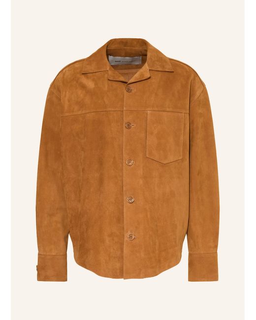 AMI Leder-Overjacket in Orange für Herren