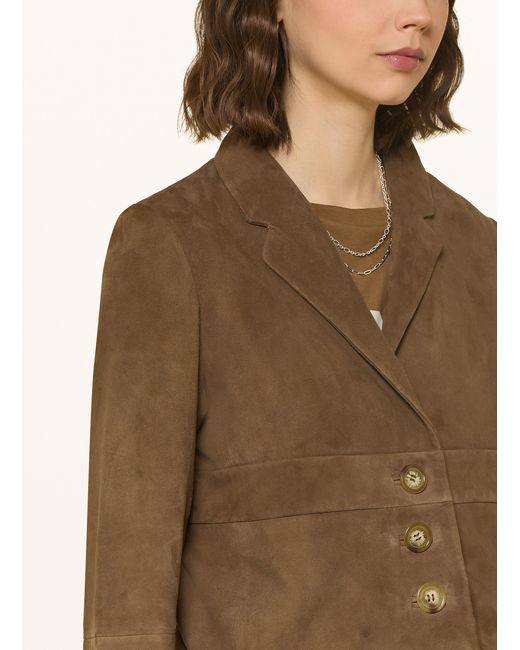 Ba&sh Brown Lederjacke MORFEO