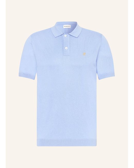 NOWADAYS Strick-Poloshirt mit Seide in Blue für Herren