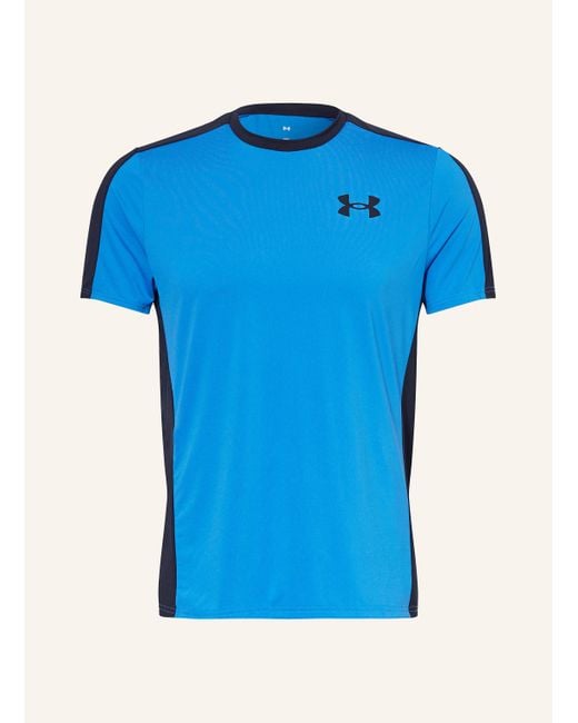 Under Armour T-Shirt HEATGEAR® WORDMARK in Blue für Herren