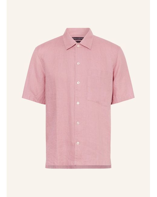 Marc O' Polo Kurzarm-Hemd Regular Fit aus Leinen in Pink für Herren
