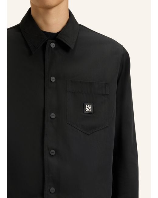 HUGO Business Hemd ENASO Oversize Fit in Black für Herren