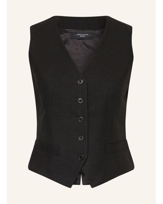 Weekend by Maxmara Black Blazerweste PACE mit Leinen