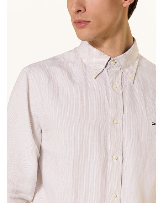 Tommy Hilfiger Hemd Regular Fit mit Leinen in Pink für Herren