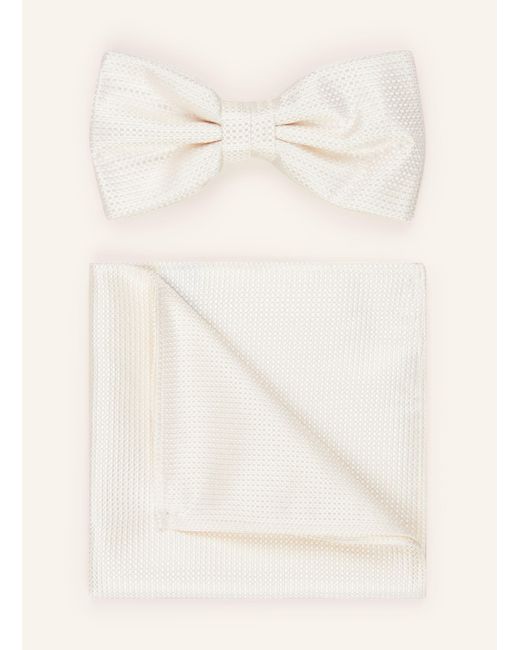 Prince BOWTIE Set: Fliege und Einstecktuch in Natural für Herren