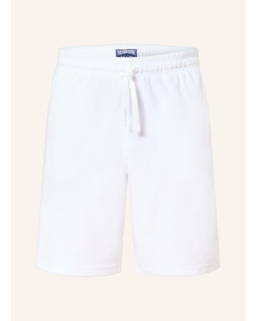 Vilebrequin Frotteeshorts BOLIDE Regular Fit in White für Herren